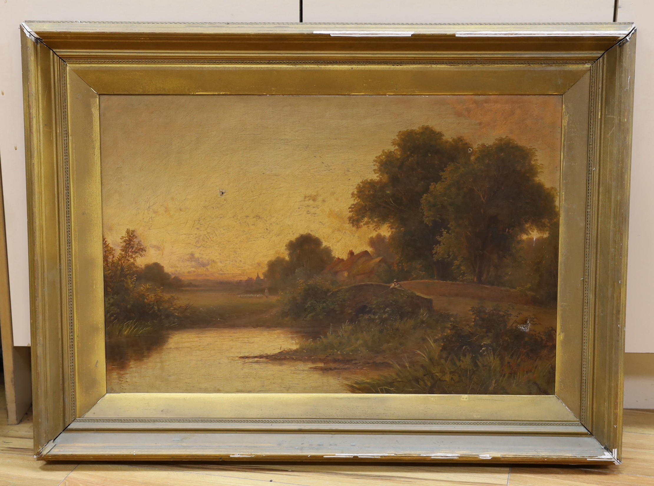 Robert Robin Fenson (1889-1914), oil on canvas, Landscape at sunset, signed and dated 1906, 50 x 75cm